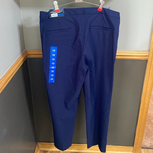 Mario Serrani black & navy comfort stretch slim fit cropped pants size 10 - Picture 3 of 7